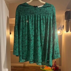 Michael Kors Green Patterned Blouse